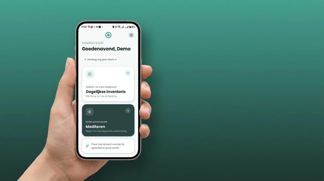 De mobiele 10Daily app waarin een cliënt de dagelijkse inventaris invult.